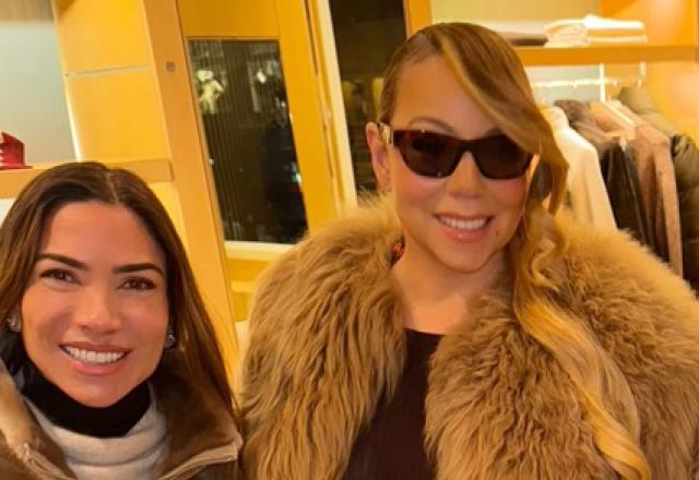 A apresentadora Patricia Abravanel e Mariah Carey