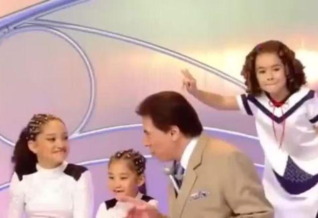 Maisa mexe no cabelo de Silvio Santos em meme histórico