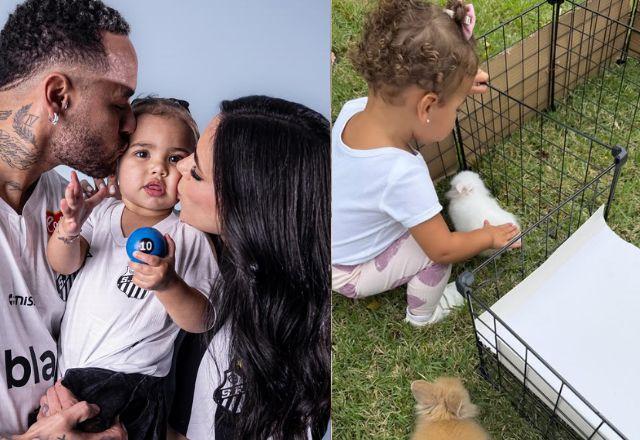 Neymar Jr, Bruna Biancardi e Mavie em foto