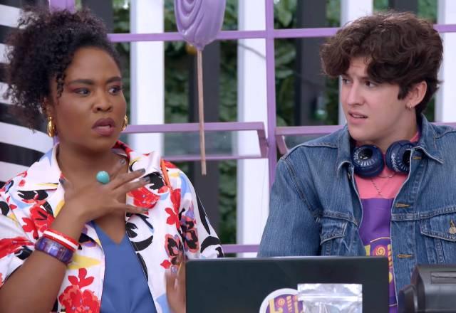 Fafá e Thomas com expressão de chocados