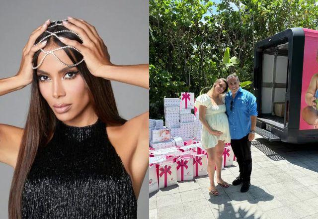 Anitta e caminhão de presentes