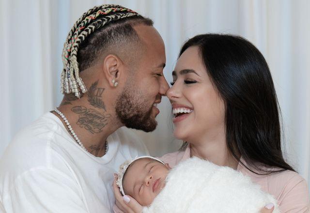 Neymar e Bruna Biancardi e filha em casa