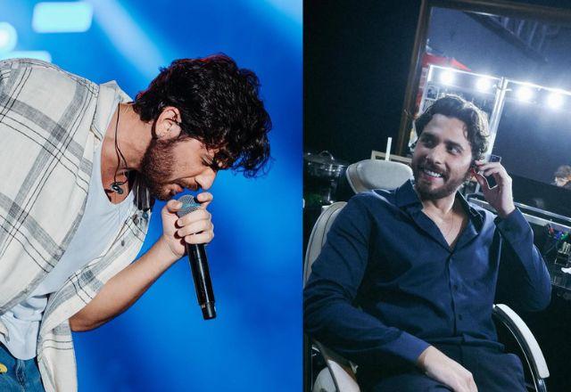 Gustavo Mioto é flagrado emocionado ao cantar música nova