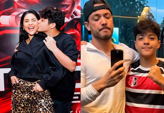 mileide com o filho e safadão com o filho