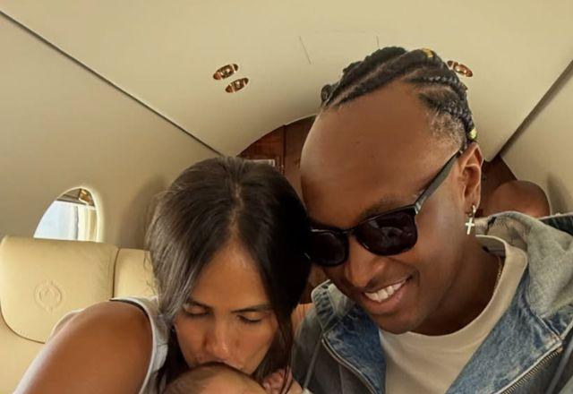 Carol Peixinho e Thiaguinho divulgam imagentes de Bento, filho do casal