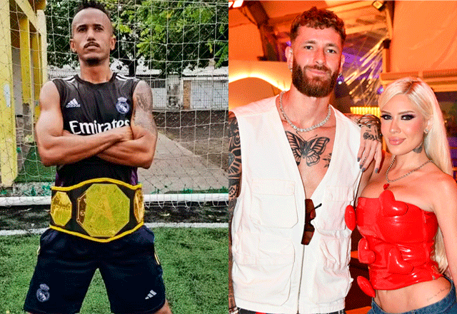 Sósia de Éder Militão e Karoline Lima e Léo Pereira