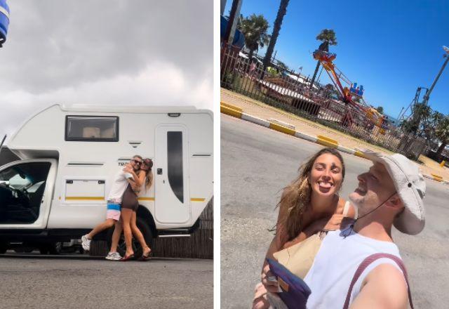 Lucas e Nina posam para vídeo. Print da tela.