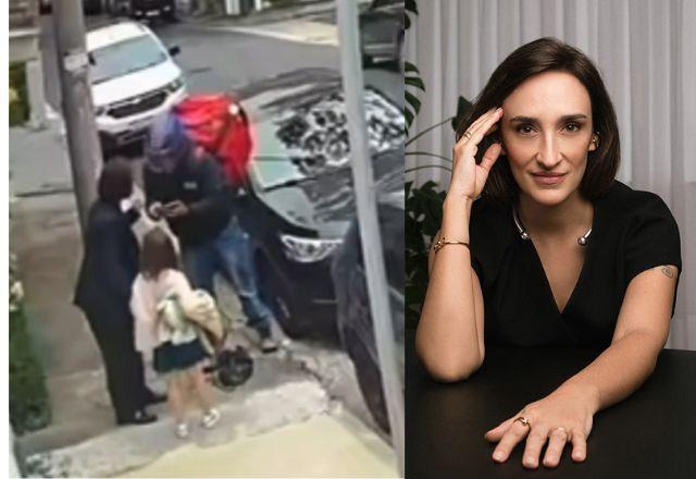 Maria Prata sendo assaltada com a filha em São Paulo