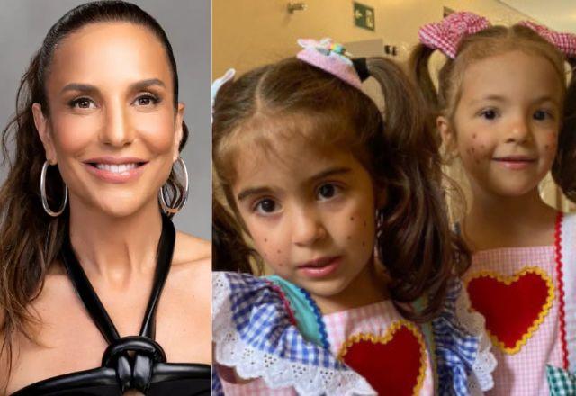 Ivete Sangalo e foto das filhas Helena e Marina