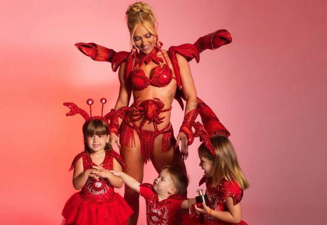 Virginia Fonseca com os filhos