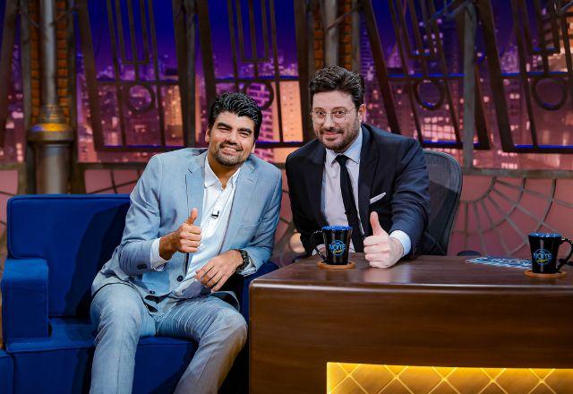 André Azeredo e Danilo Gentili no The Noite