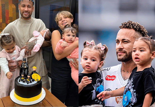 neymar e seus filhos