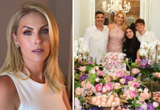 Ana Hickmann posa com o marido e a enteada.