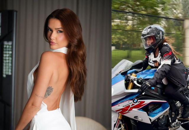 juliette impressiona ao aparecer pilotando moto imponente
