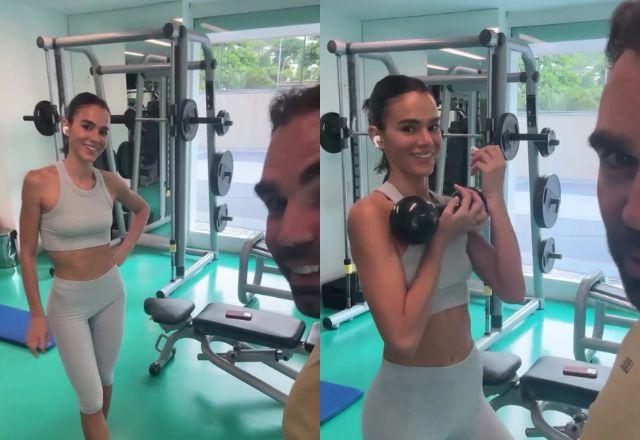 Bruna Marquezine exibe tanquinho em treino noturno e chama atenção nas redes
