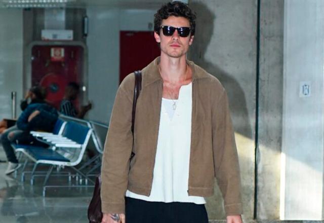 Shawn Mendes desembarcando no Brasil.