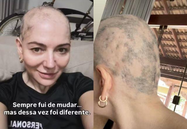 Mãe de Lucas Lucco raspa o cabelo, expõe falhas e desabafa sobre doença