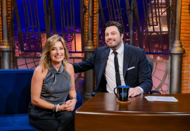Silvia Vinhas e Danilo Gentili no The Noite