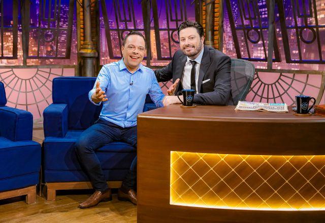 Thiago Gardinali e Danilo Gentili no The Noite