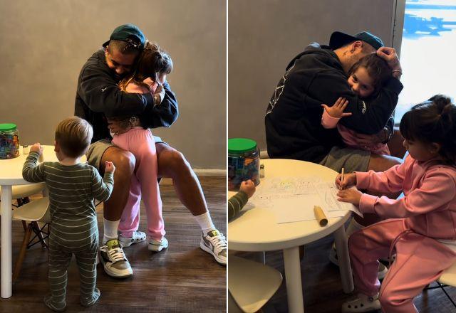 Zé Felipe com os filhos