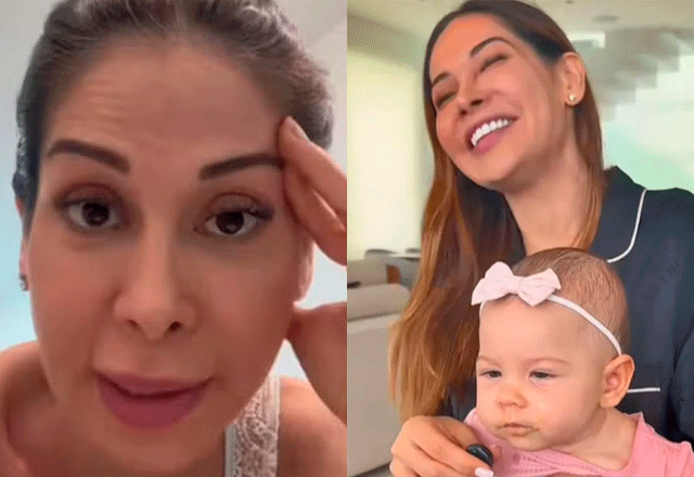 Maíra Cardi e Maíra Cardi com a filha eloah