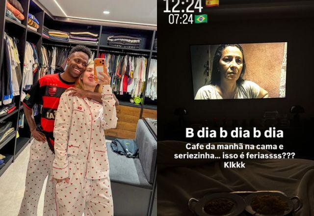 Na foto temos Vini Jr e Virginia