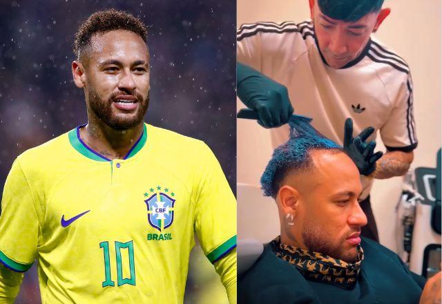 Imagem da notícia: Cabelo azul? Neymar muda visual para a Copa e confunde a web Imagem da notícia: Cabelo azul? Neymar muda visual para a Copa e confunde a web