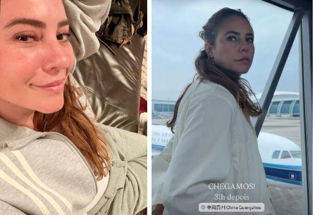 Imagem da notícia: Paolla Oliveira mostra rotina em voo de mais de 30 horas para China Imagem da notícia: Paolla Oliveira mostra rotina em voo de mais de 30 horas para China