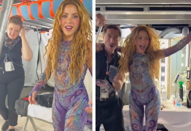 Imagem da notícia: Shakira comemora vitória da Colômbia nos bastidores de show Imagem da notícia: Shakira comemora vitória da Colômbia nos bastidores de show