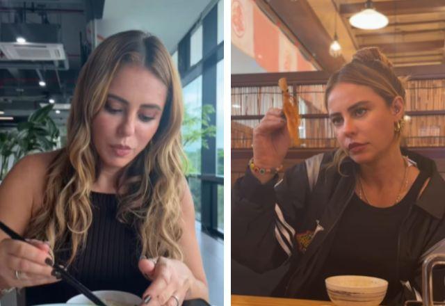 Imagem da notícia: Paolla Oliveira se diverte provando comidas na China