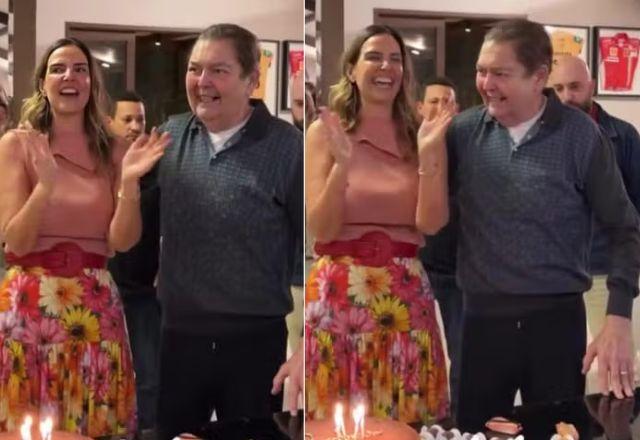 Imagem da notícia: Faustão faz rara aparição em festa de aniversário da esposa
