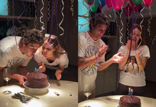 Chay Suede comemora aniversário com festa intimista