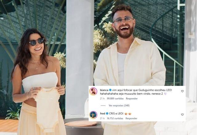 Imagem da notícia: Fred Bruno faz chá revelação e Bianca Andrade comenta Imagem da notícia: Fred Bruno faz chá revelação e Bianca Andrade comenta