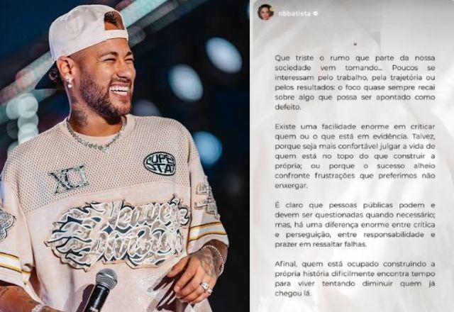 Na foto, Neymar aparece em uma publicação compartilhada nas redes sociais após a classificação do Santos na Copa do Brasil, em meio à repercussão da confusão envolvendo representantes do Remo.
