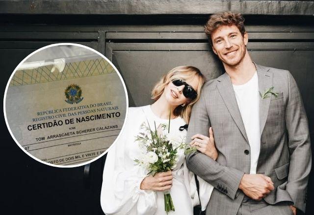 Imagem da notícia: Isabella Scherer leva susto com "certidão" do filho Tom Imagem da notícia: Isabella Scherer leva susto com "certidão" do filho Tom