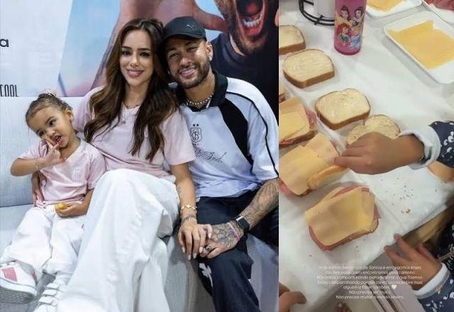 Imagem da notícia: Filha de Neymar distribui lanches a pessoas em situação de rua Imagem da notícia: Filha de Neymar distribui lanches a pessoas em situação de rua
