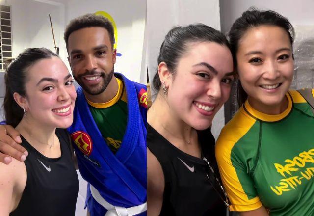 Imagem da notícia: Brasileira é surpreendida por astros americanos em jiu-jitsu em SP