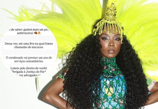 Imagem da notícia: Thelma Assis celebra nova vitória na Justiça contra racismo Imagem da notícia: Thelma Assis celebra nova vitória na Justiça contra racismo