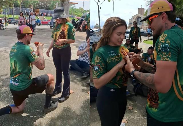 Imagem da notícia: MC Gui pede namorada em casamento durante romaria Imagem da notícia: MC Gui pede namorada em casamento durante romaria