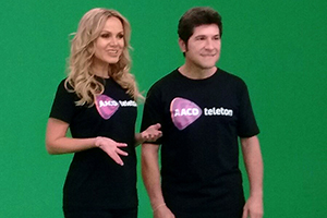 Bastidores: Eliana e Daniel gravam surpresa para o Teleton