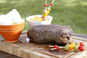 Picanha recheada invertida com farofa da Gloria