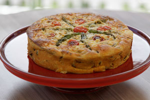 Torta de Liquidificador: Torta de aspargos e cogumelos da Gabriela 