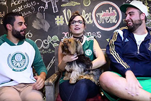 Desafio 1 palavra 1 time com Juliana Franceschi e WhatsPalmeiras