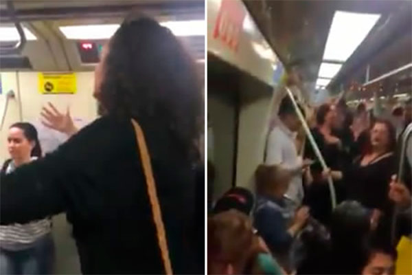 Moça canta "Evidências" no metrô e reação dos passageiros surpreende