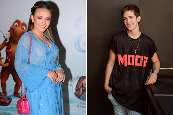 Larissa Manoela reencontra João Guilherme em pré-estreia de filme