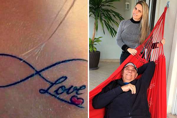 Namorada faz tatuagem para Marcelo Rezende, que luta contra o câncer