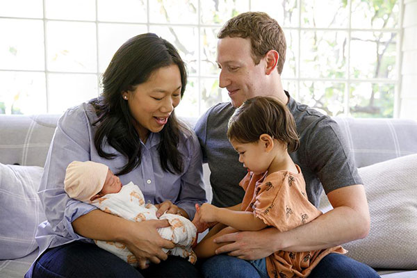 Mark Zuckerberg anuncia nascimento da sua segunda filha