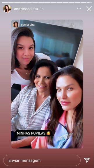 Andressa Suita aparece com a mãe e a irmã em foto