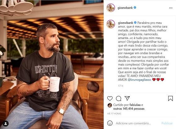 Giovanna Ewbank celebra aniversário de Bruno Gagliasso