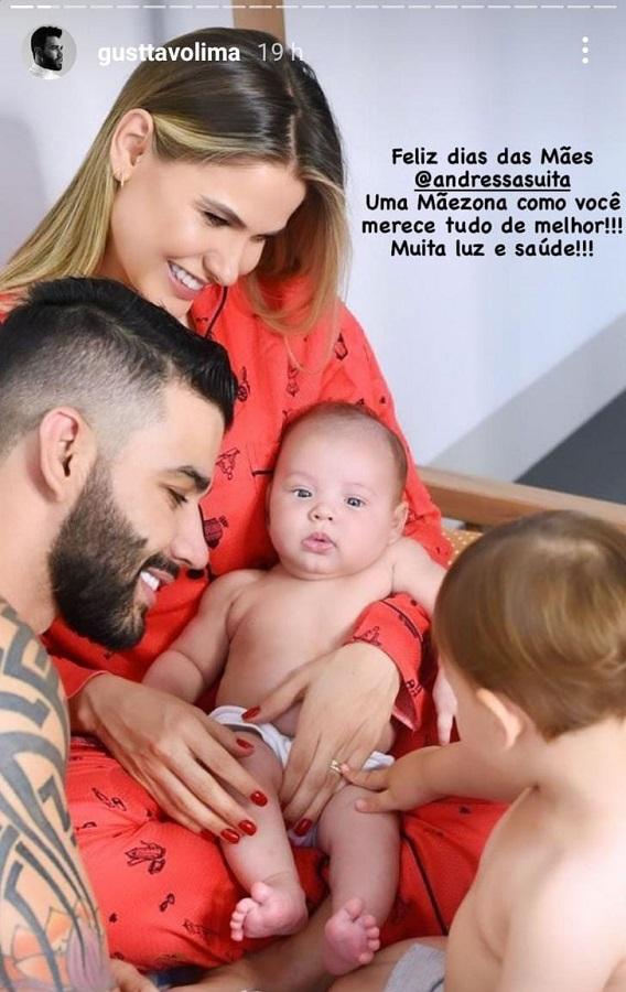 Gusttavo Lima homenageia Andressa Suita